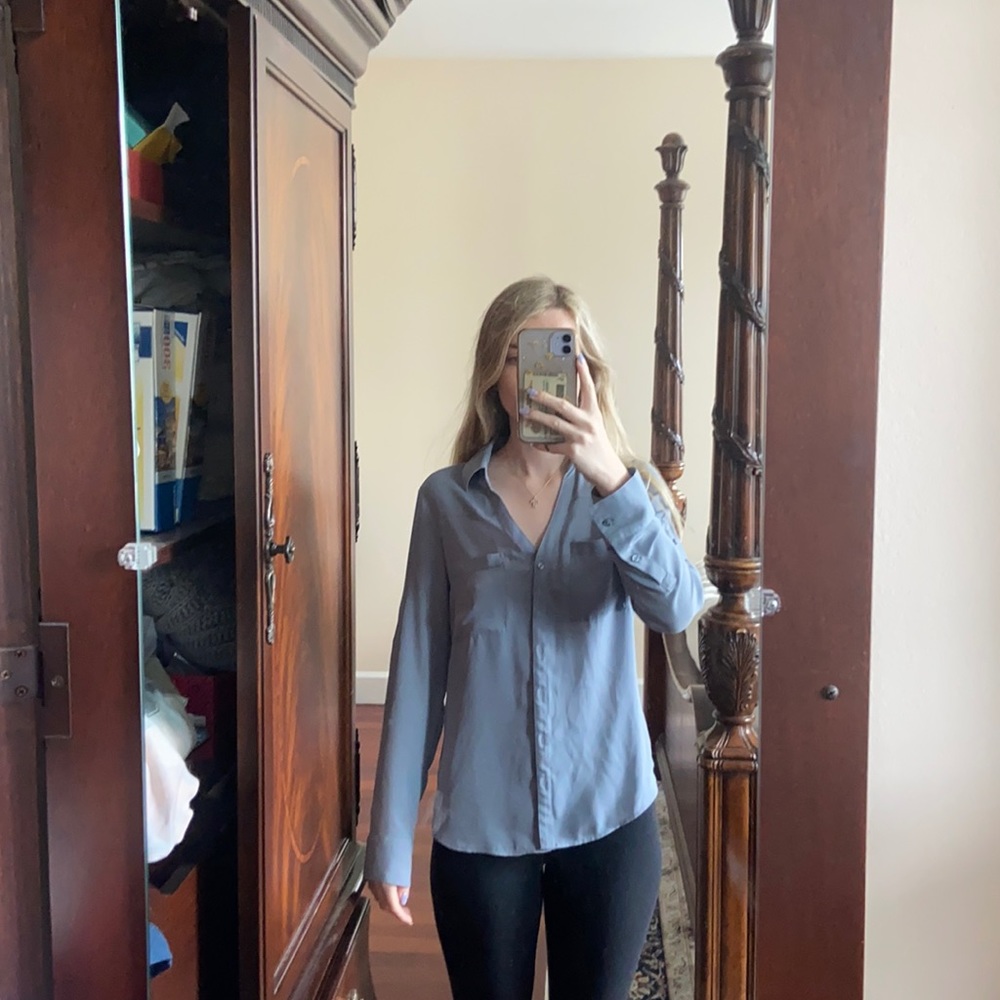 Express blue button down